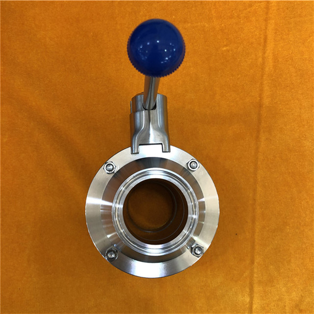 Sanitary SS Tri Clamp Ball Valve Butterfly Type PTFE Valve Seat