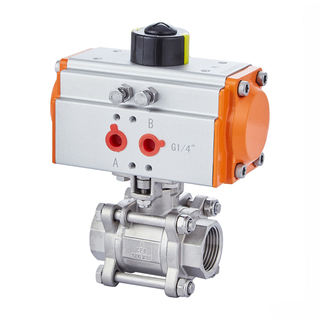 Easy-maintenance Air Actuated 3-pc Stainless Ball Valve Double Acting