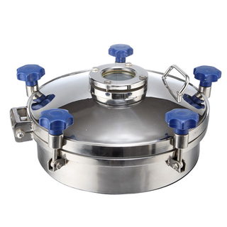 Sanitary Stainless Steel Round Pressure Tank Manhole with Flange Sight Glass