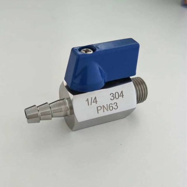 AISI316 Stainless Hose Barb Mini Ball Valve BSPP/BSPT/NPT Threaded End