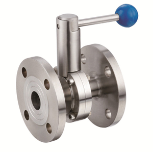 Sanitary Stainless Steel Manual Double Flanged Butterfly Valve
