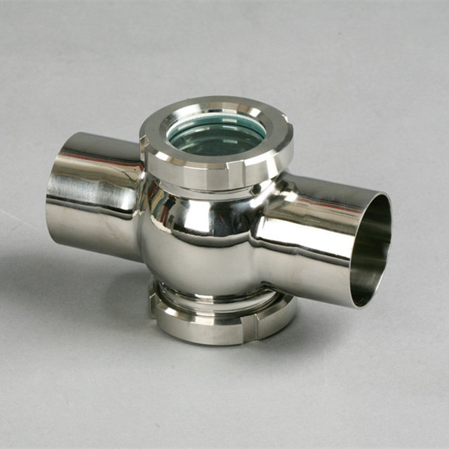 Sanitary Stainless Steel Butt Welded Cross Sight Glass 