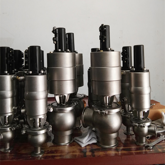 Hygienic SS316L Stainless Steel Pneumatic T Type Divert Valve