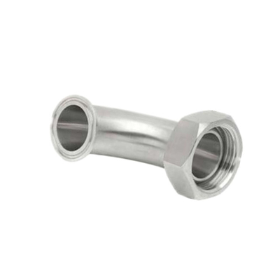 Sanitary Stainless Steel 90 Degree Elbow with Tri-Clamp to DIN Threaded Nut